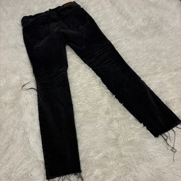 Madewell 9” High Rise Distressed Raw Hem Skinny Jeans in Black Sea Size 27 - Picture 9 of 12